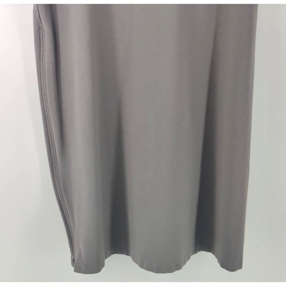 Eileen Fisher Gray Side Zip Tunic Dress Short Sleeve Size M - Picture 9 of 9